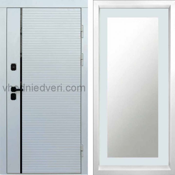 Входная дверь Termo-door WHITE LINE - Зеркало триумф Белый софт