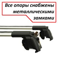 Багажник на крышу Mitsubishi Outlander 3, Turtle Air 2, аэродинамические дуги на интегрированные рейлинги (серебристый цвет)