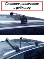 Багажник на крышу Peugeot 3008 2016-..., Turtle Air 2, аэродинамические дуги на интегрированные рейлинги (черный цвет)