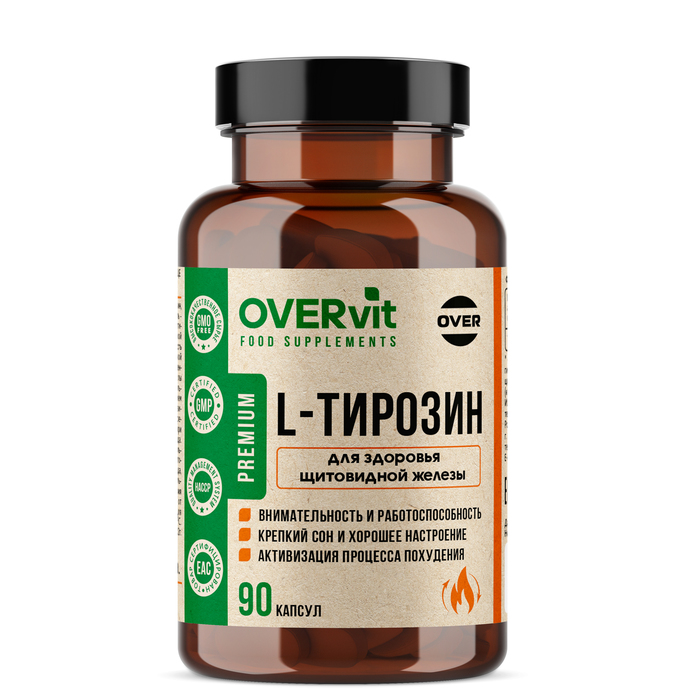 L-тирозин OVERvit, 90 капсул