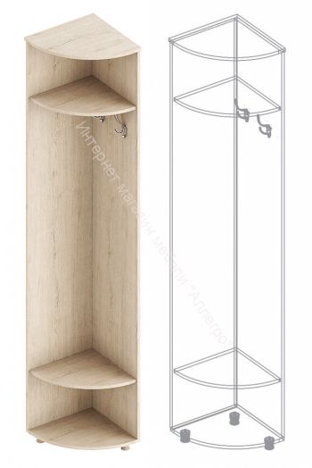 Стеллаж угловой "Граф" Дуб баррик