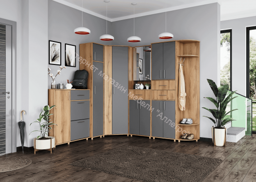 Стеллаж угловой "Граф" Дуб золотистый