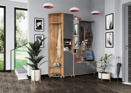 Стеллаж угловой "Граф" Дуб золотистый