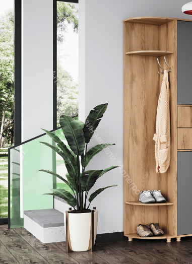 Стеллаж угловой "Граф" Дуб золотистый