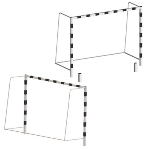 Ворота для гандбола/мини-футбола 3х2х1,3 м стальные под бетонирование со стаканами (пара)
