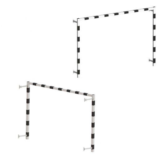 Ворота для гандбола/мини-футбола 3х2х0,5 м стальные складные пристенные (пара)
