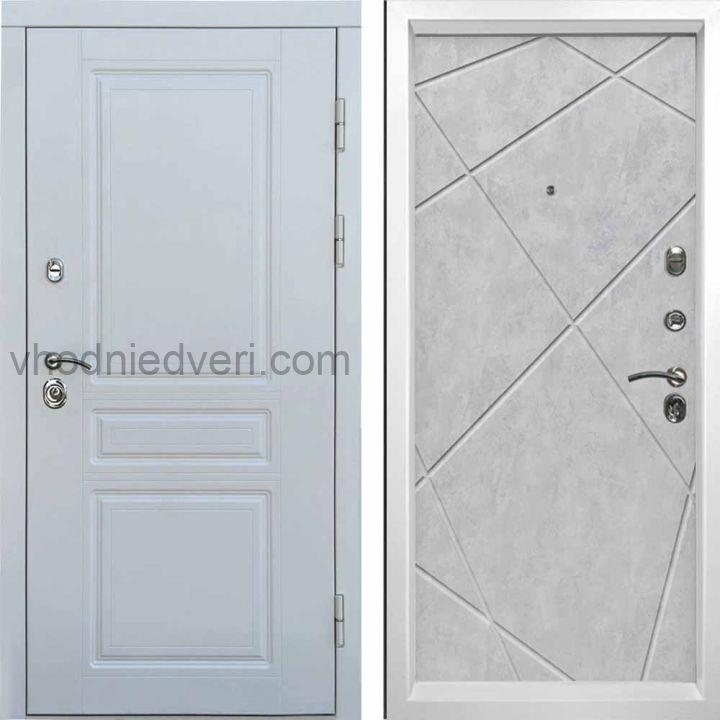Входная дверь Termo-door Орегон WHITE - Лучи Бетон светлый