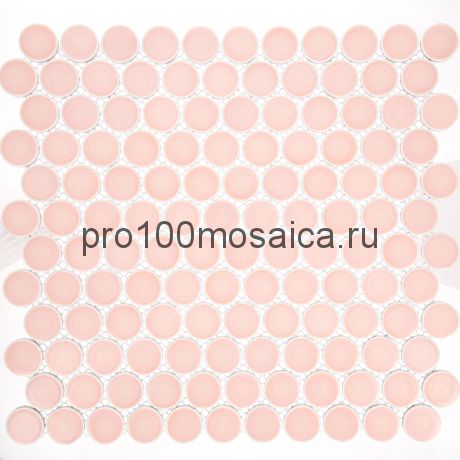 KO28-CORAL. Плитка Мозаика из керамогранита, круглая, коралловый, 312х330х6 мм, чип d28