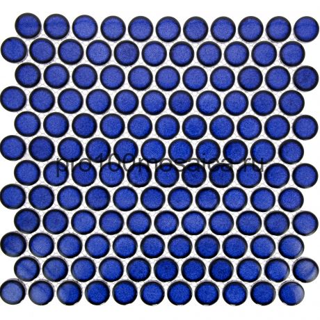 KO28-8R. Плитка Мозаика из керамогранита, круглая, синий, 312х330х6 мм, чип d28