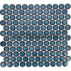 KO28-7R. Плитка Мозаика из керамогранита, круглая, синий, 312х330х6 мм, чип d28