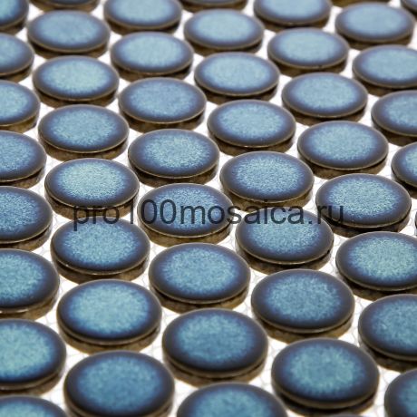 KO28-7R. Плитка Мозаика из керамогранита, круглая, синий, 312х330х6 мм, чип d28