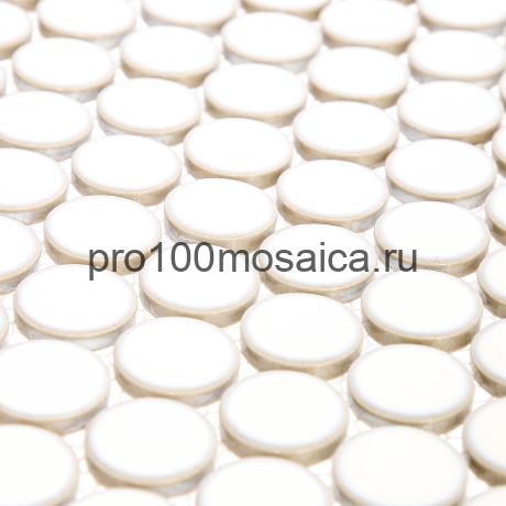 KO28-1R. Плитка Мозаика из керамогранита, круглая, белая, 312х330х6 мм, чип d28