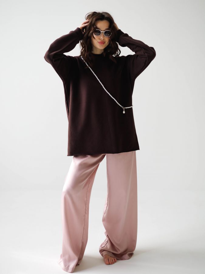 Кофта с длинным рукавом шоколад