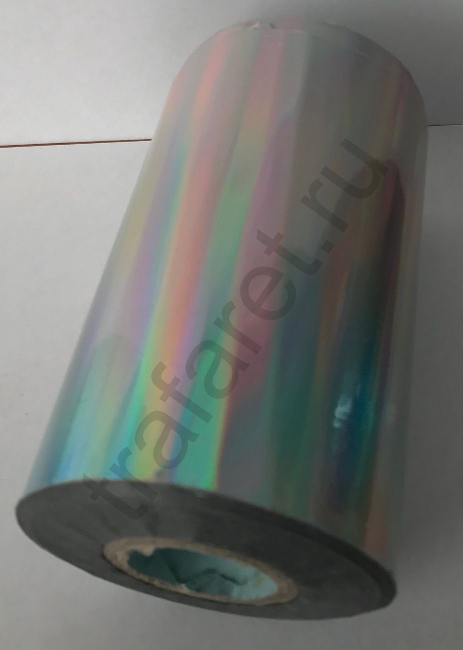 Фольга для тиснения по пластику и бумаге 507 Holographic Silver B05, Рулонная, 640/100 мм, 120 м, голографический серебряный