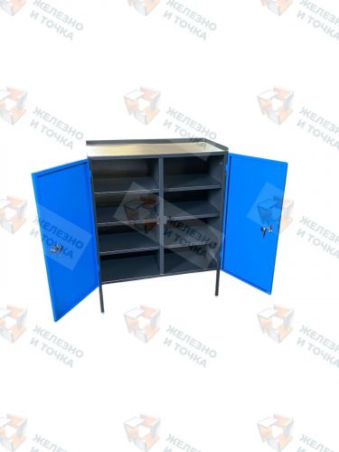 Тумбочка для инструмента ТПМ-04-02 (2-х секционная, с 8-ю полками, на ножках)