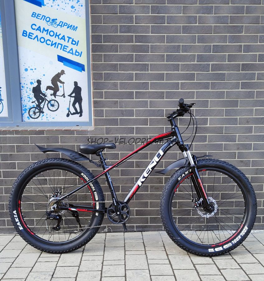 Велосипед полуфет 27,5"  3.0" алюминиевый 8 скоростей Kenli