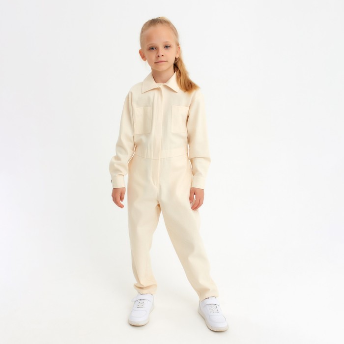 Комбинезон для девочки MINAKU: Casual collection KIDS цвет бежевый, рост 122