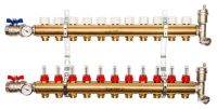 Stout 1"x3/4" на 11 выходов коллектор с расходомерами в сборе из латуни (SMB-0473-000011)