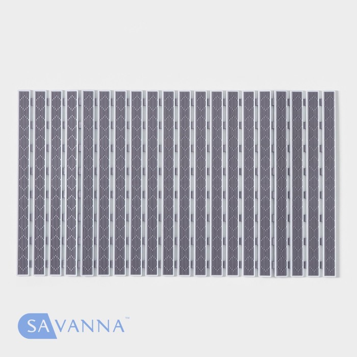 Коврик противоскользящий в ванну на присосках SAVANNA, 40?68 см, серый