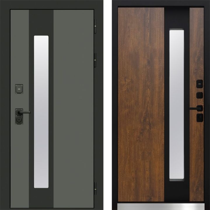 Дверь Входная Termo-door Арктика Графит/Дуб с Терморазрывом и Стеклопакетом
