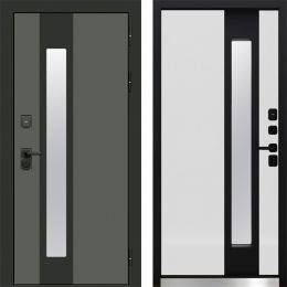 Дверь Входная Termo-door Арктика Графит/Белый софт с Терморазрывом и Стеклопакетом