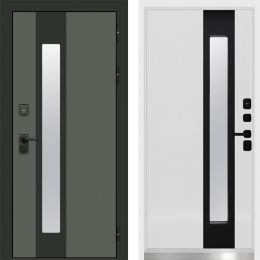 Дверь Входная Termo-door Арктика Графит/Белый софт с Терморазрывом и Стеклопакетом, белый короб