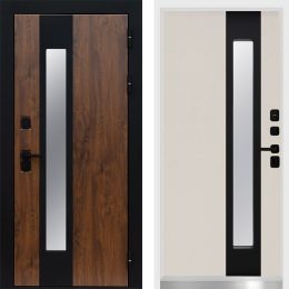 Дверь Входная Termo-door Арктика Дуб/Слоновая кость с Терморазрывом и Стеклопакетом, белый короб