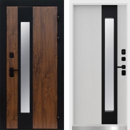 Дверь Входная Termo-door Арктика Дуб/Лиственница с Терморазрывом и Стеклопакетом, белый короб