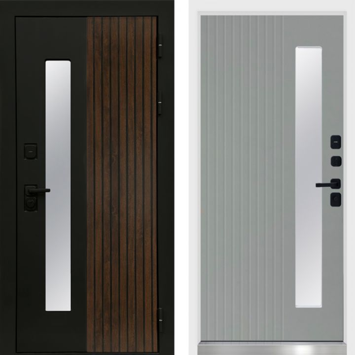 Дверь Входная Termo-door Флагман/Грей Софт с Терморазрывом и Стеклопакетом, белый короб