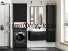 Шкаф Brevita Enfida 60 над стиральной машиной подвесной (черный)