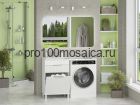 Тумба под раковину Brevita Enfida 60 с бельевой корзиной под стиральную машину (белая)
