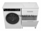 Тумба под раковину Brevita Enfida 60 с бельевой корзиной под стиральную машину (белая)