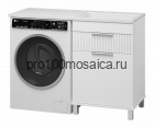 Тумба под раковину Brevita Enfida 60 с бельевой корзиной под стиральную машину (белая)
