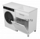 Тумба под раковину Brevita Enfida 60 с бельевой корзиной под стиральную машину (белая)