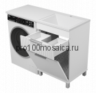 Тумба под раковину Brevita Enfida 60 с бельевой корзиной под стиральную машину (белая)