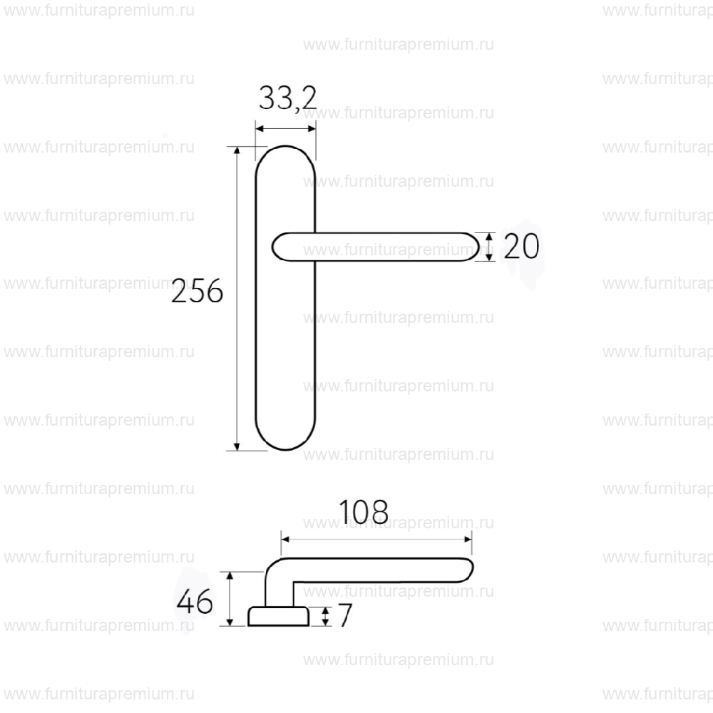 Ручка на планке Fratelli Cattini  Emma Cyl PL01