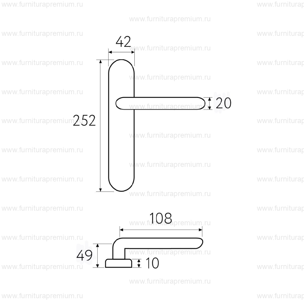 Ручка на планке Fratelli Cattini  Emma Cyl PL02
