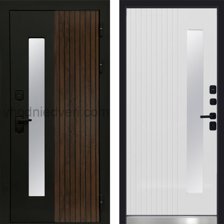 Входная дверь Termo-door Флагман - Белый софт с терморазрывом и стеклопакетом