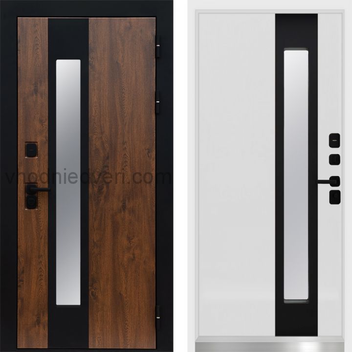 Входная дверь Termo-door Арктика Дуб - Белый софт с терморазрывом и стеклопакетом, белый короб