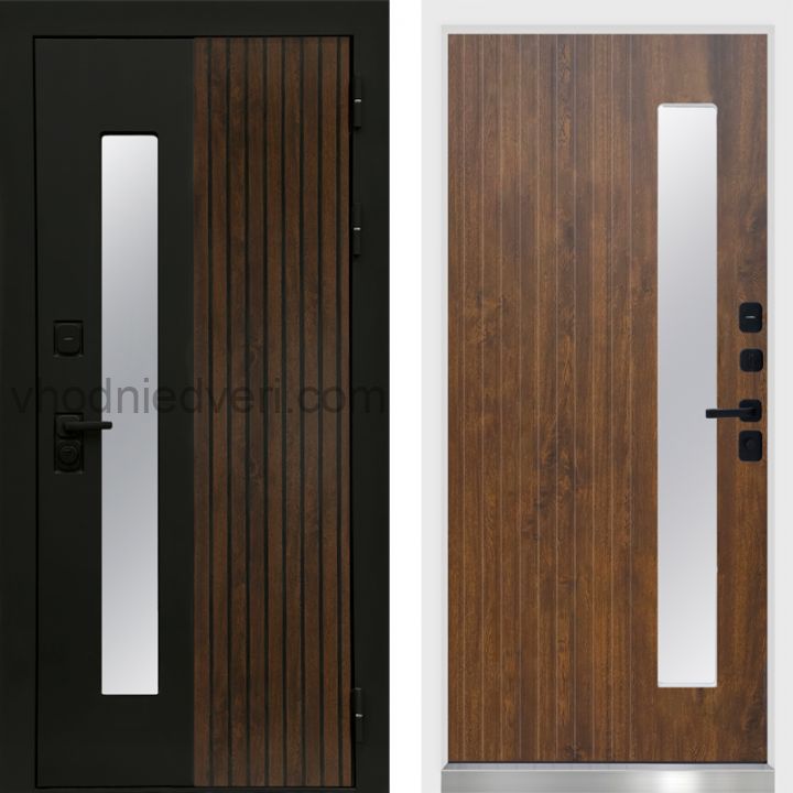 Входная дверь Termo-door Флагман - Дуб с терморазрывом и стеклопакетом, белый короб