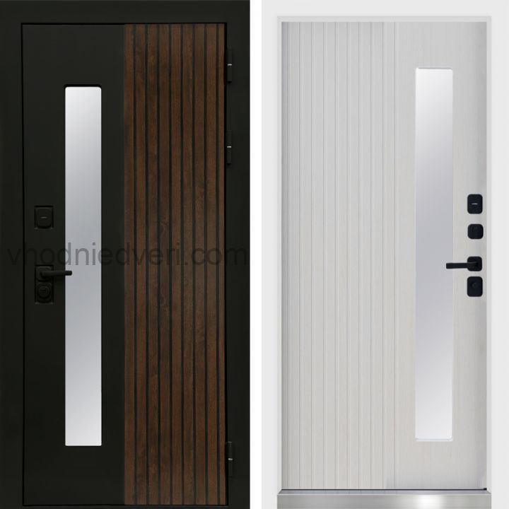 Входная дверь Termo-door Флагман - Лиственница с терморазрывом и стеклопакетом, белый короб