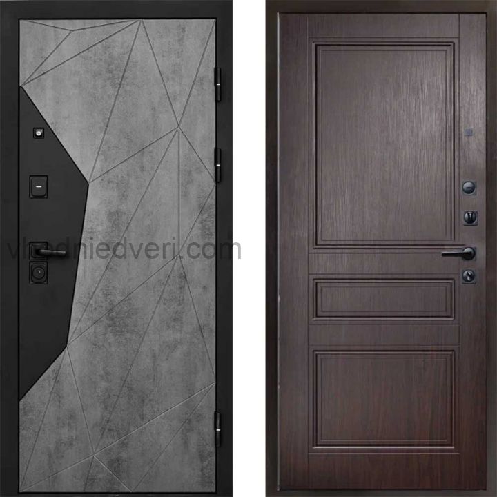 Входная дверь Termo-door Геометрия Бетон - Классик Венге