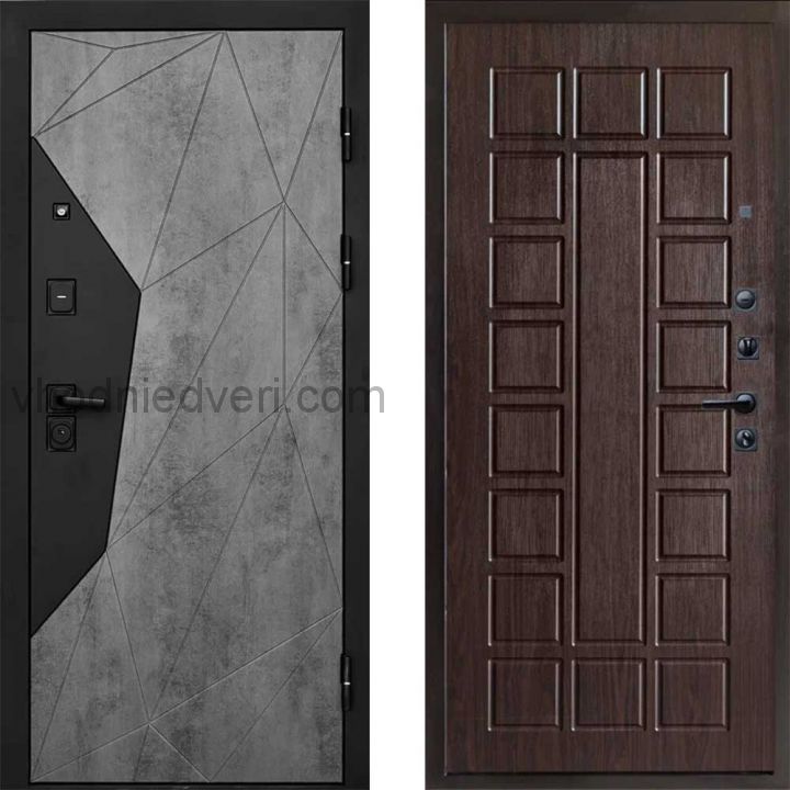Входная дверь Termo-door Геометрия Бетон - Престиж Венге