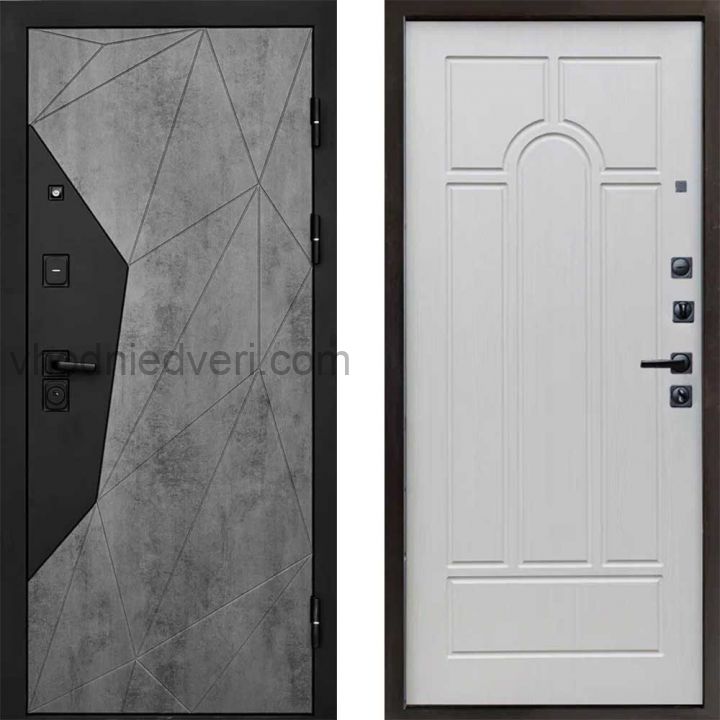 Входная дверь Termo-door Геометрия Бетон - Арка Лиственница