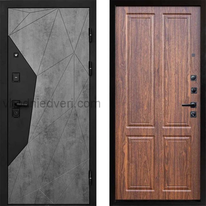 Входная дверь Termo-door Геометрия Бетон - Стандарт Орех