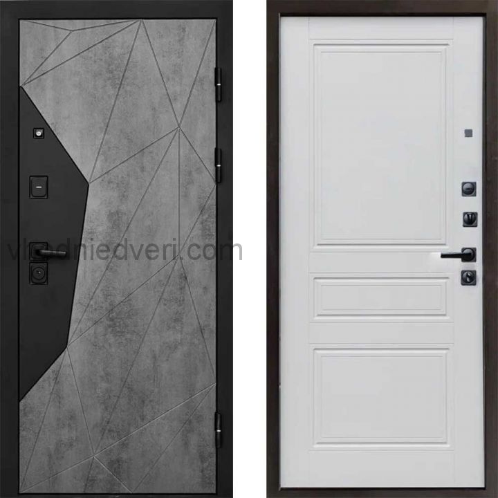 Входная дверь Termo-door Геометрия Бетон - Классик Белый софт
