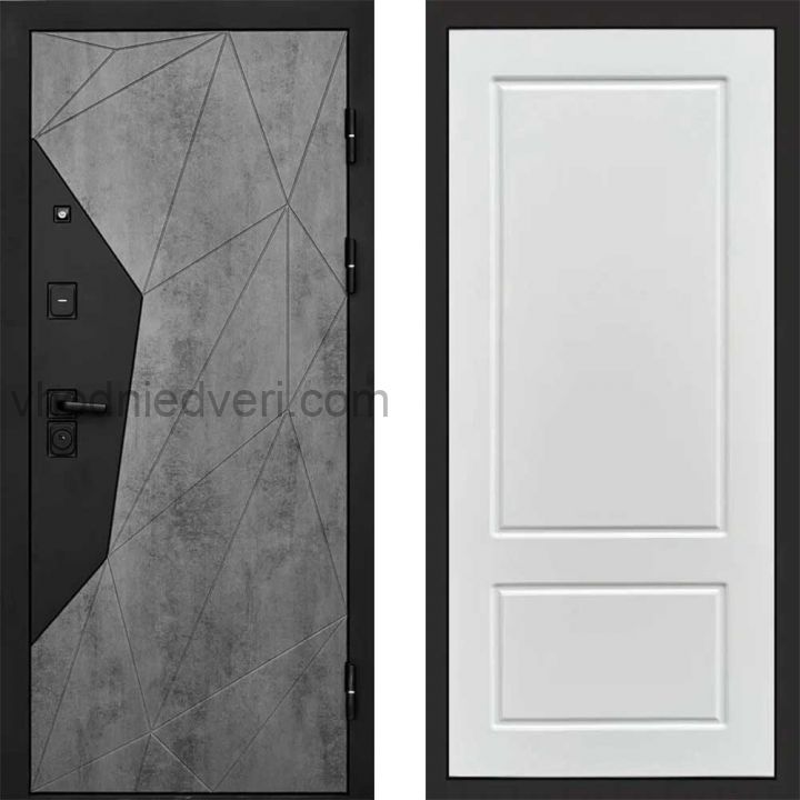 Входная дверь Termo-door Геометрия Бетон - Марсель Белый софт