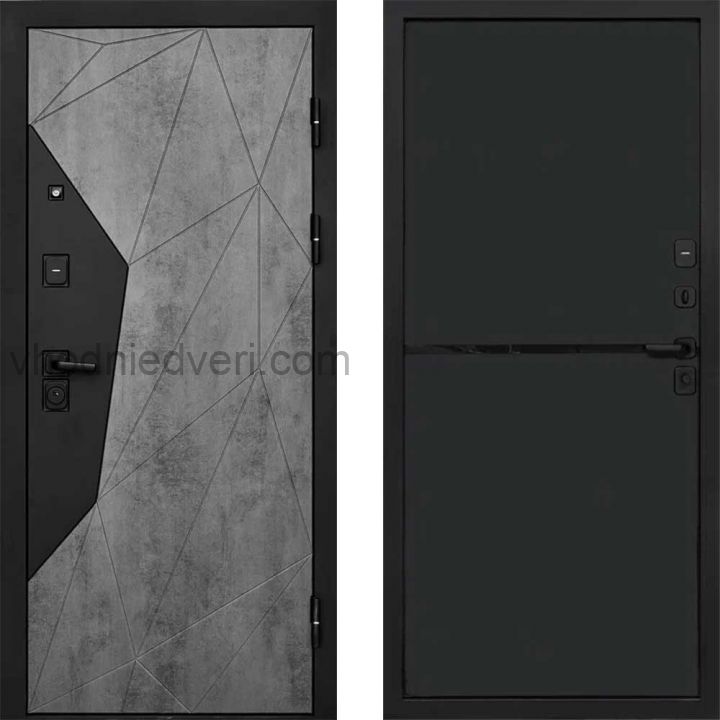 Входная дверь Termo-door Геометрия Бетон - Нео Black