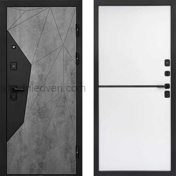 Входная дверь Termo-door Геометрия Бетон - Нео White