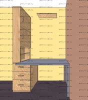 Cтол со стеллажом Рома (140х60х215)
